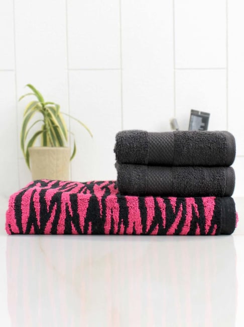 Black and pink towels sale