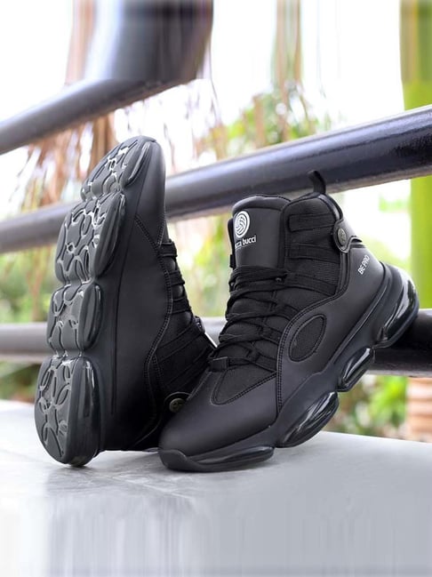 Bacca Bucci Men's DOMINATOR Black Ankle High Sneakers