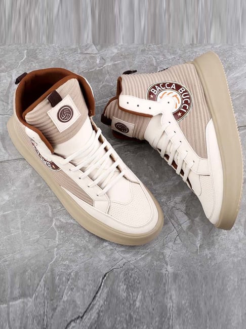 Bacca Bucci Men's STREETHULK Beige Ankle High Sneakers - Main Image