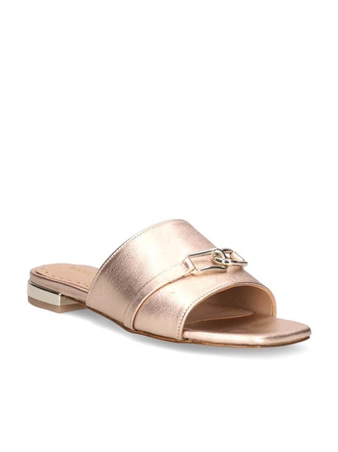 3707 Open Toe Flat Shoe BAGATT Women's Glaze Rose Gold Casual Sandals