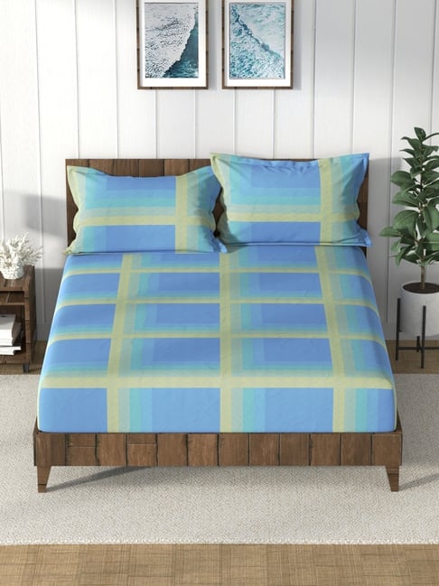 Nautica Bristol Stripes Multicolor 150 TC King Bedsheet with 2 Pillow Covers-picture-26