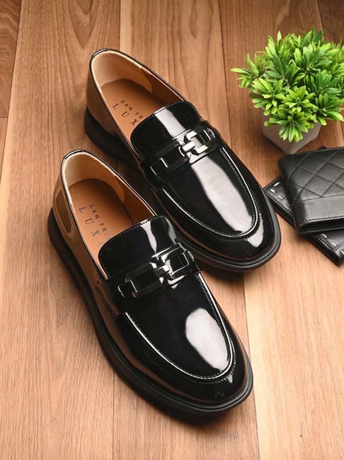 Black Patent Leather Loafers For Men San Frissco Men's Black