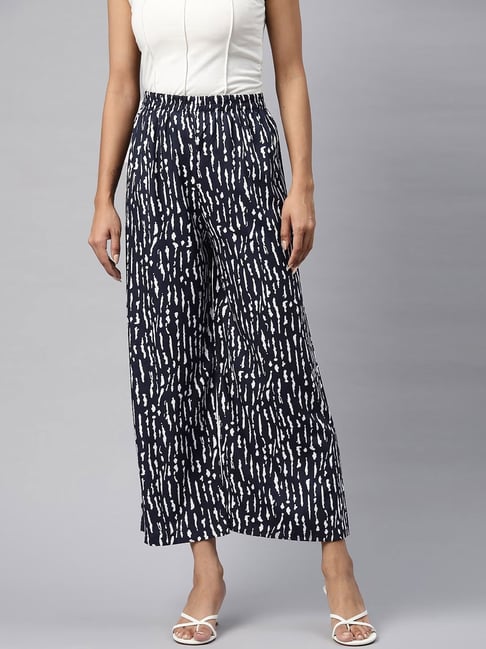 READIPRINT FASHIONS Navy Printed Palazzos-picture-13