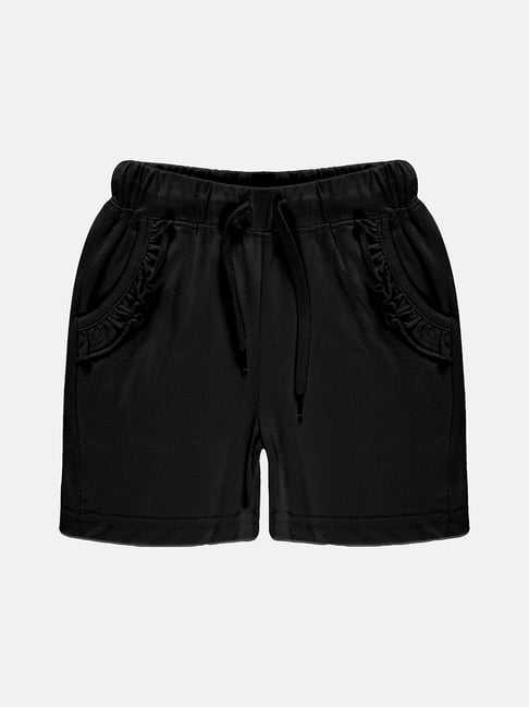 Kiddopanti Kids Black Solid Shorts