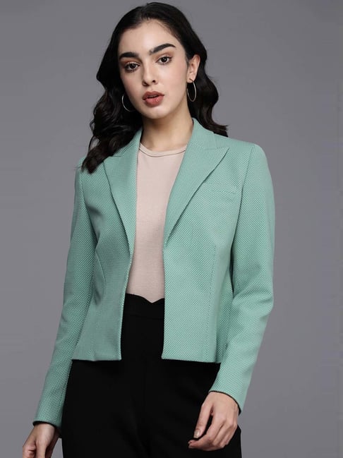 Allen Solly Green Regular Fit Blazer