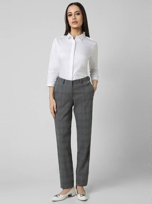 Light Grey Girl Formal White Shirt And Grey Pant Buy Mia Slim