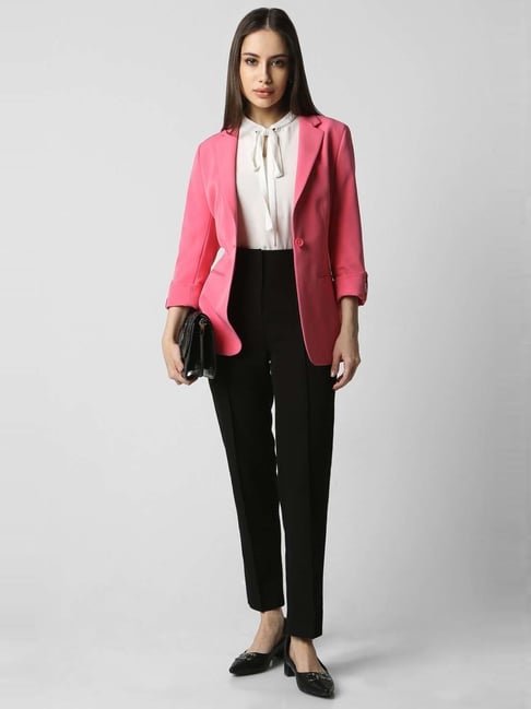 Pink Blazer Black Pants Black Suit Pink Blazer With Black Shirt Pink Blazer  Baby Pink And