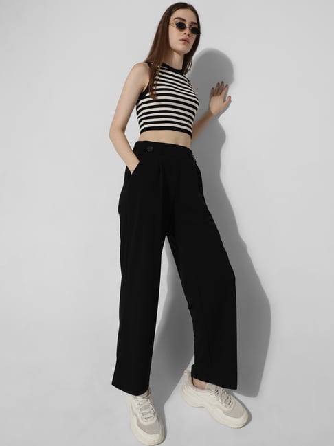 Only Black Relaxed Fit High Rise Pants-picture-37
