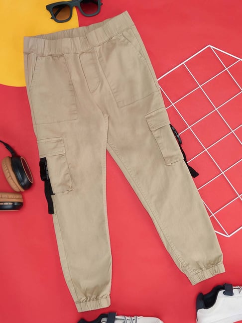 YU by Pantaloons Kids Beige Regular Fit Joggers