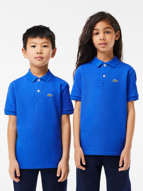 Lacoste Kids Royal Blue Solid Polo T-Shirt