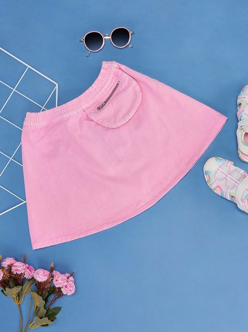 Pantaloons Junior Kids Lilac Chiffon Cotton Regular Fit Skirt-picture-25