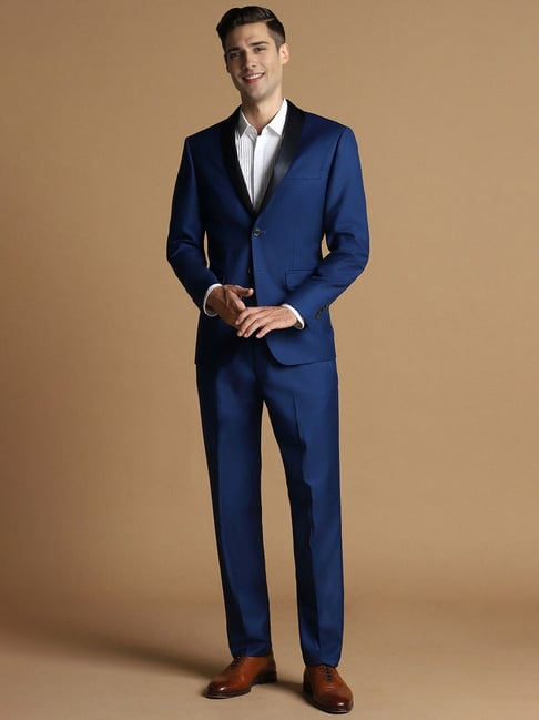 Allen Solly Navy Slim Fit Two Piece Suit