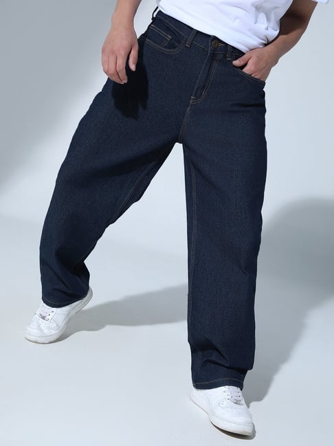 Hubberholme Blue Cotton Relaxed Fit Jeans