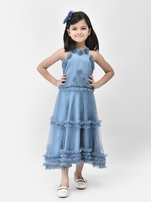 Eavan Kids Blue Applique Gown-picture-34