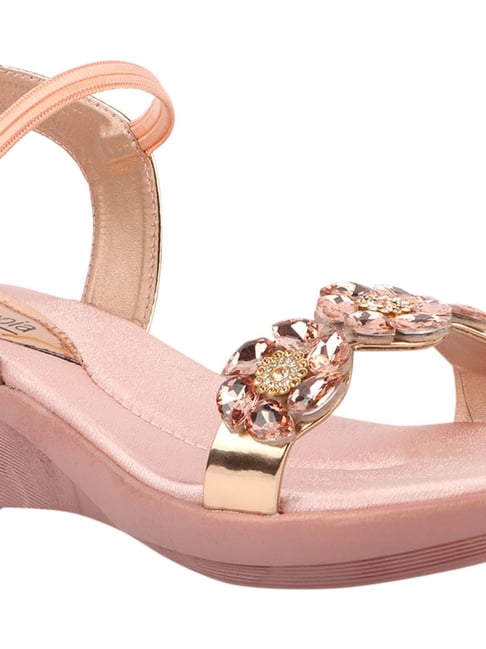 Shoetopia Kids Pink Ankle Strap Sandals