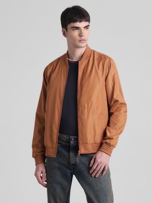 Jack Jones Pecan Brown Regular Fit Bomber Jacket