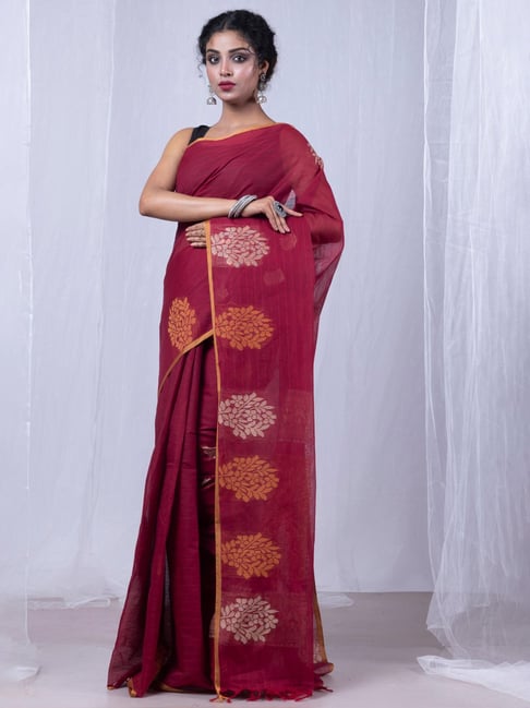 Red Kanchipuram Silk Zari Sarees Fancy Saree | Blouse Pochampally Linen  Sana Assam Pattu Maheshwari Kashmiri