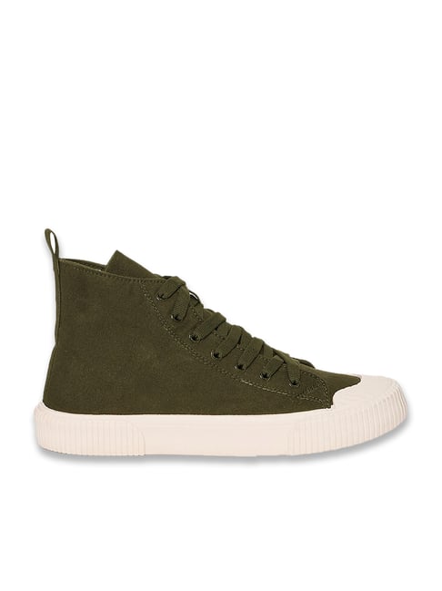 Styli Men's Olive Ankle High Sneakers-image-35