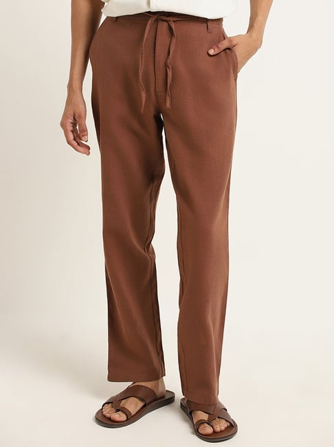 Buy Amazon Brand - Anarva Women's Solid Cotton Slim Trouser Beige at  Amazon.in