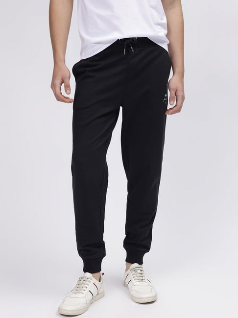 Buy Gant Black Cotton Regular Fit Joggers for Mens Online Tata CLiQ