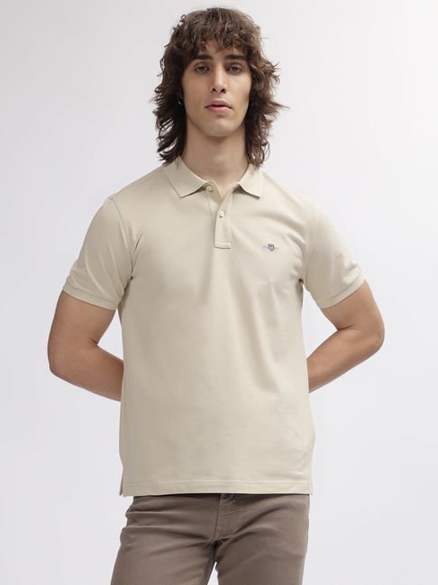 GANT Solid Polo Neck Regular Fit T-Shirt-picture-27