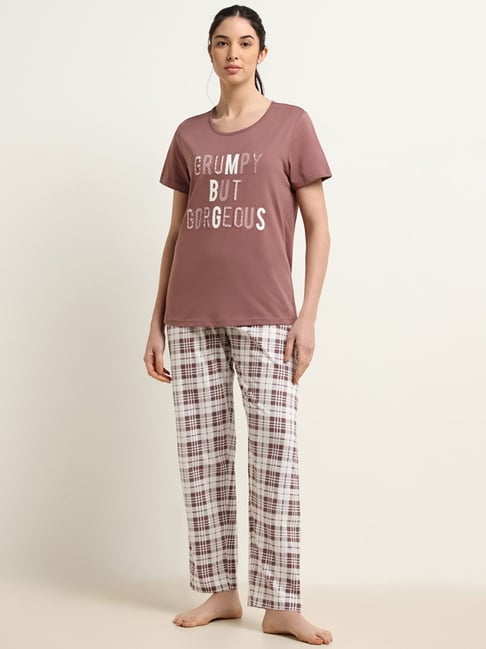 Buy Wunderlove by Westside Blue T-Shirt & Pyjamas Set for Online
