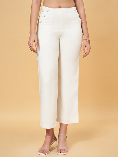 Honey by Pantaloons Off-White Flared Trousers-picture-32