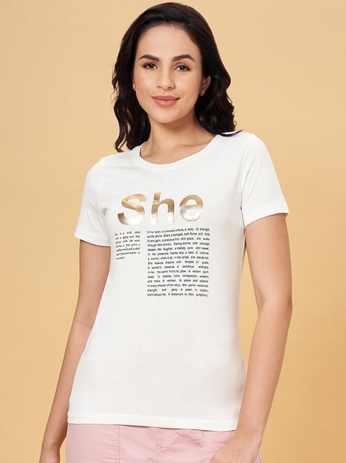 Buy Honey By Pantaloons Women Teal Floral Printed T Shirt