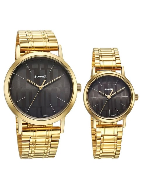 Sonata 7712787046YM01P Alloy Pairs Analog Watch for Couple-picture-42