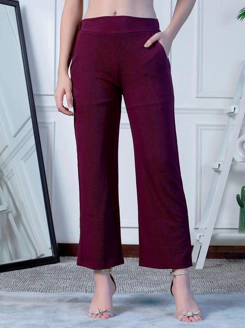 NEUDIS Wine Regular Fit Mid Rise Trousers-picture-47