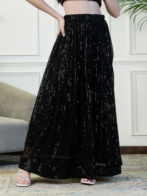 NEUDIS Black Embellished Maxi Skirt
