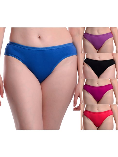 AROUSY Blue & Purple Cotton Panties - Pack Of 5-picture-14