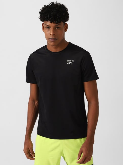 Reebok Black Slim Fit Sports T-Shirt-image-5