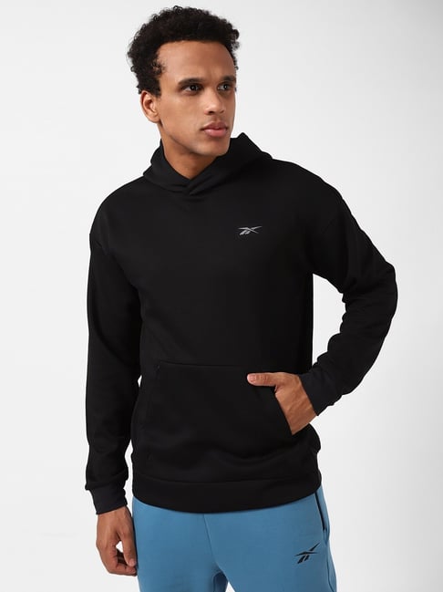 Reebok Black Regular Fit Hooded Sweatshirt