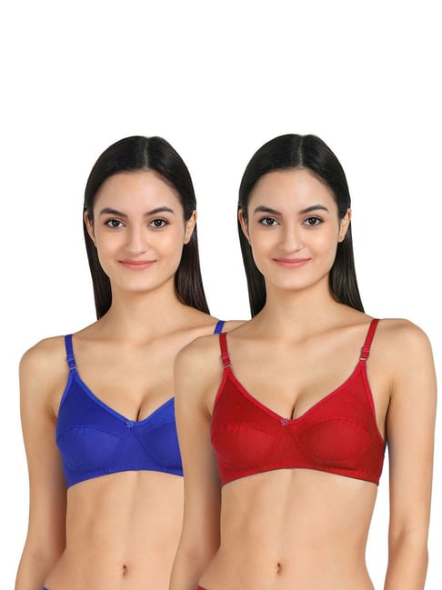 AROUSY Blue & Rust Cotton T-Shirt Bra - Pack Of 2-picture-25
