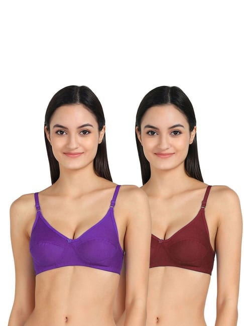 AROUSY Purple & Maroon Cotton T-Shirt Bra - Pack Of 2-picture-19
