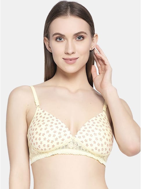 AROUSY Yellow Cotton Printed T-Shirt Bra-picture-16