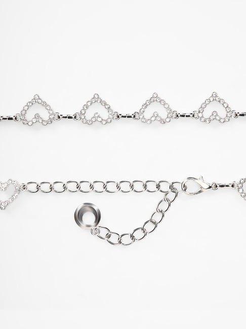 Forever 21 Chain Belt Forever 21 Silver Leather Embellished Belt