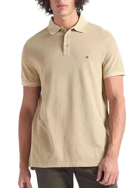 Tommy Hilfiger Beige Regular Fit Polo T-Shirt