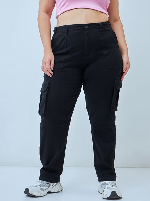 Bewakoof Black Cotton Cargo Pants-picture-14