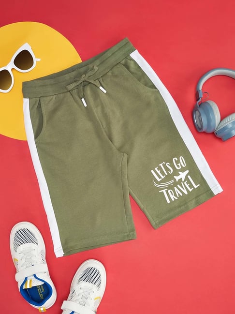 Pantaloons Junior Capulet Olive Cotton Printed Shorts-picture-13