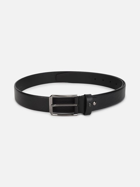 Van Heusen Black Leather Textured Waist Belt-picture-37