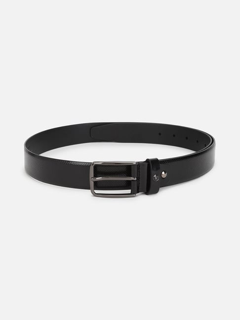 Van Heusen Black Leather Textured Waist Belt-picture-38