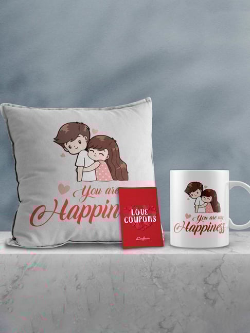 Buy eCraftIndia Ceramic Print Cushion Mug With Love Coupons Gift