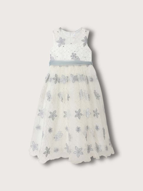 Blue Giraffe Kids White Embroidered Dress-picture-27