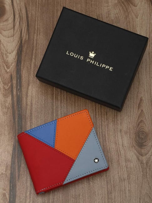 Buy Louis Philippe Multicolor Leather Paneled Bi-Fold Wallet
