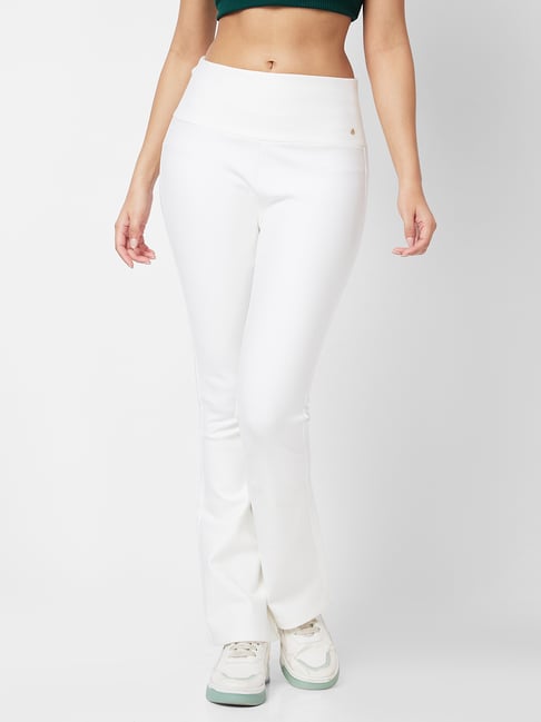 Spykar White Relaxed Fit High Rise Trousers-picture-18