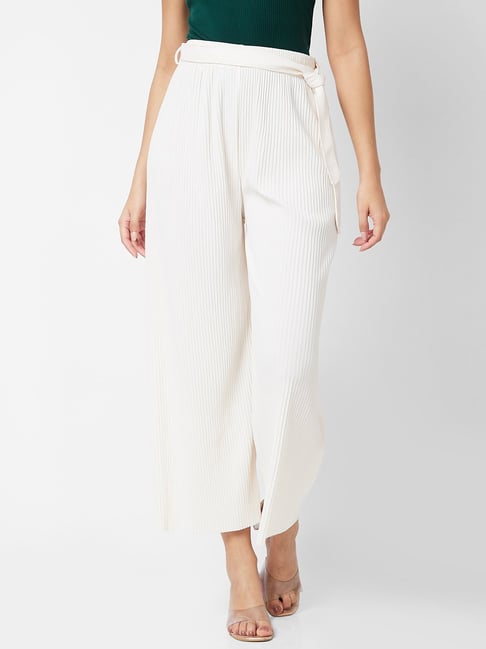 Spykar White Relaxed Fit High Rise Trousers-picture-14