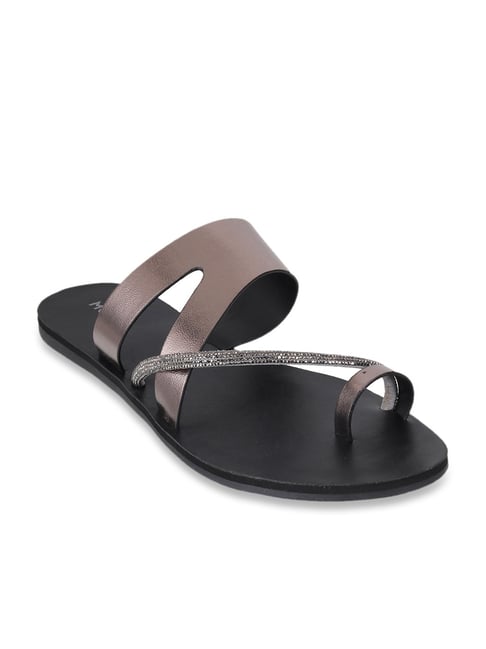Buy Mochi Gun Metal Toe Ring Sandals for Women at Best Price