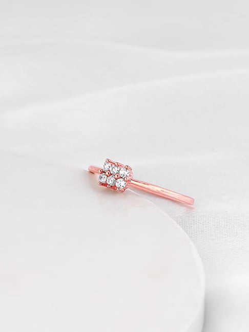 GIVA 92.5 Sterling Silver Rose Gold Unica Ring-picture-38